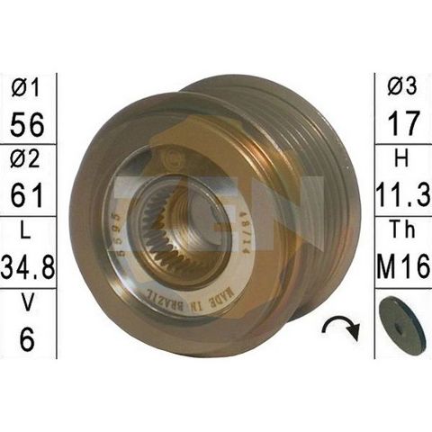 Шків генератора ZN5595 ZEN
