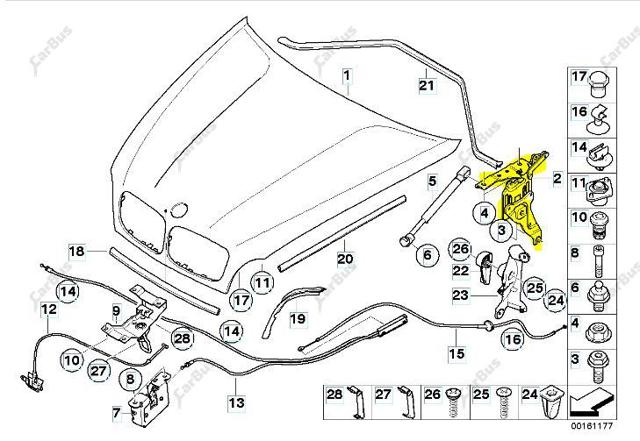 Петля капота, ліва 41007198617 BMW