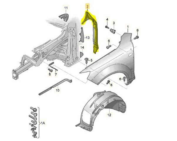 Ущільнювач крила 4L0821111 VAG