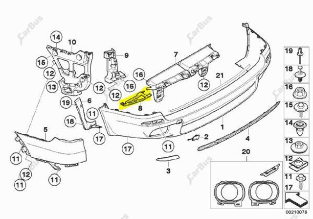 Кронштейн бампера заднього, центральний 51127226939 BMW