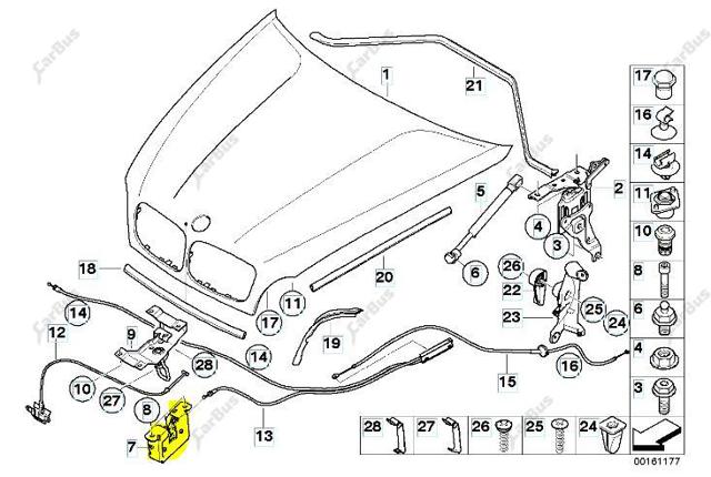 Замок капота, правий 51237178753 BMW