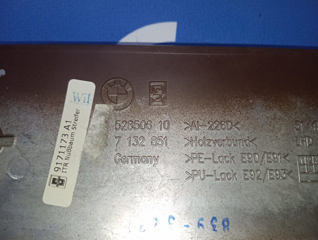 Молдинг (накладка) панелі приладів "торпедо", правий 51456985540 BMW