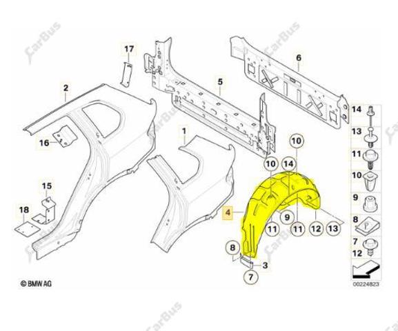 Підкрилок заднього крила, лівий 51487248209 BMW