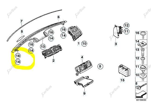 Решітка повітроводу ліва 64227161803 BMW