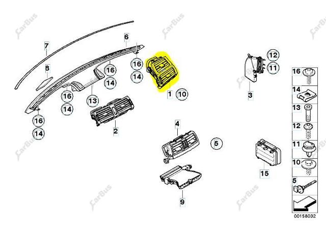 Решітка повітроводу права 64229227768 BMW