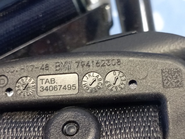 Пасок безпеки задній лівий 72117941623 BMW
