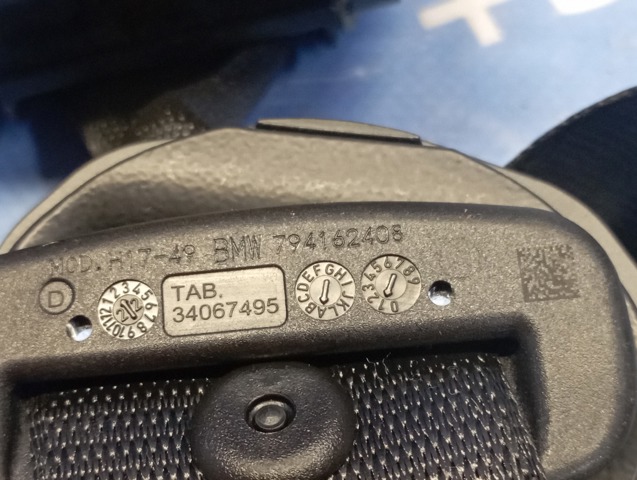 Пасок безпеки задній правий 72117941624 BMW