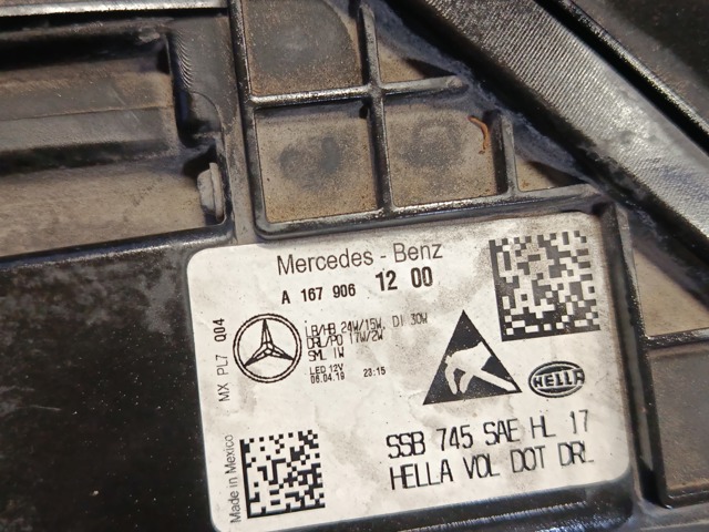 Фара ліва передня A1679061305 MERCEDES
