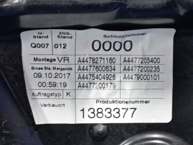 Механізм підйому стекол A4477204000 MERCEDES
