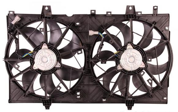 Дифузор радіатора охолодження, в зборі з мотором і крильчаткою 27X123W1 POLCAR