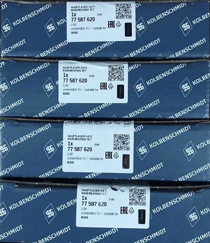 Вкладиші колінвала, корінні, комплект, 2-й ремонт (+0,50) 77587620 KOLBENSCHMIDT