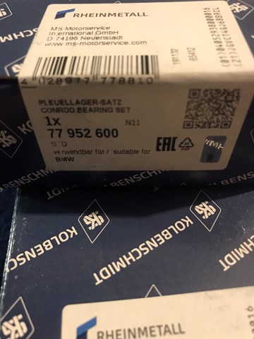 Вкладиші колінвала шатунні комплект 77952600 KOLBENSCHMIDT