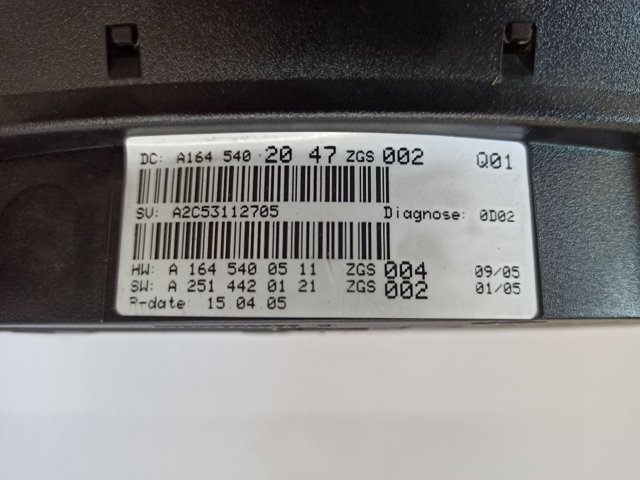 Прилади управління A1645402047 MERCEDES