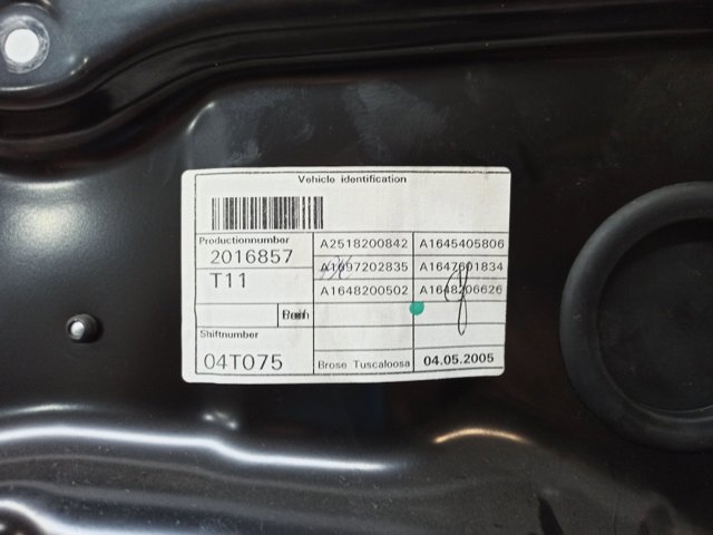 Механізм підйому стекол A1647201279 MERCEDES