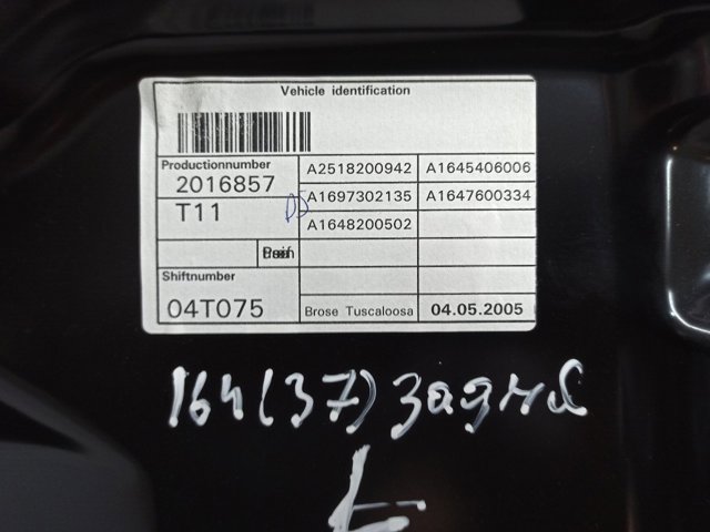 Механізм склопідйомника двері задньої, лівої A1647300379 MERCEDES