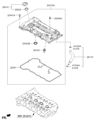 Прокладка кришки клапанної  224412E210 HYUNDAI