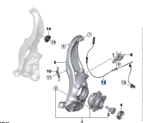Передній датчик ABS 34526874637 BMW