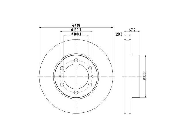 Диск переднього гальма ND1034K NISSHINBO