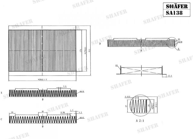 Внутрішньосалонний фільтр SA138 SHAFER