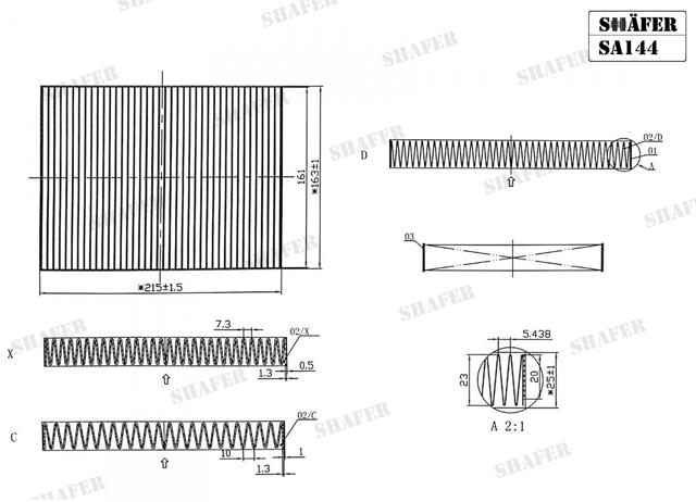 Внутрішньосалонний фільтр SA144 SHAFER