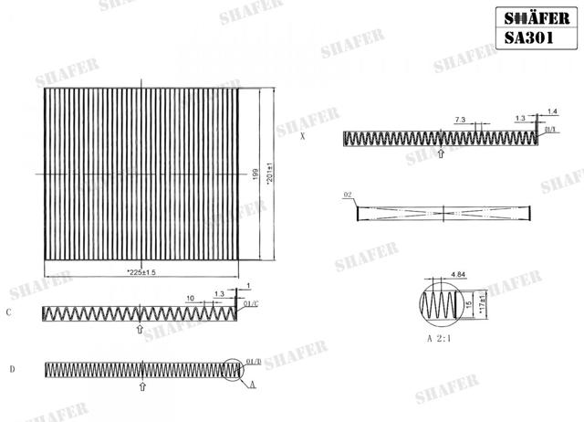 Повітряний фільтр салону SA301 SHAFER