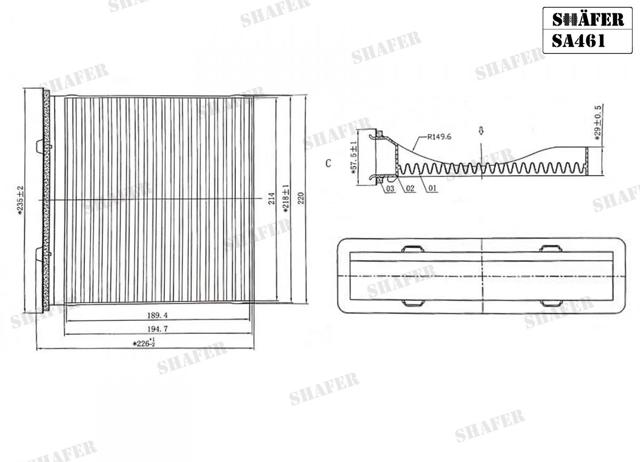 Повітряний фільтр салону SA461 SHAFER