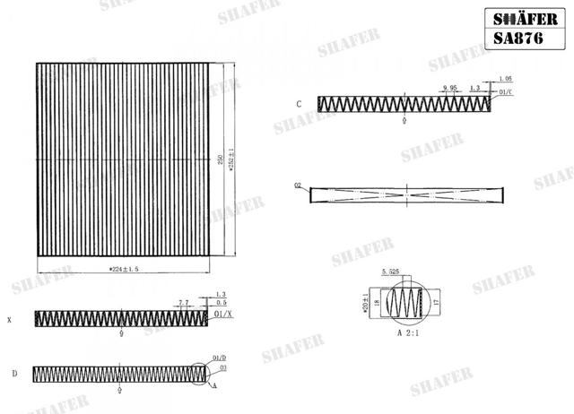 Фільтр повітряний обігрівача SA876 SHAFER