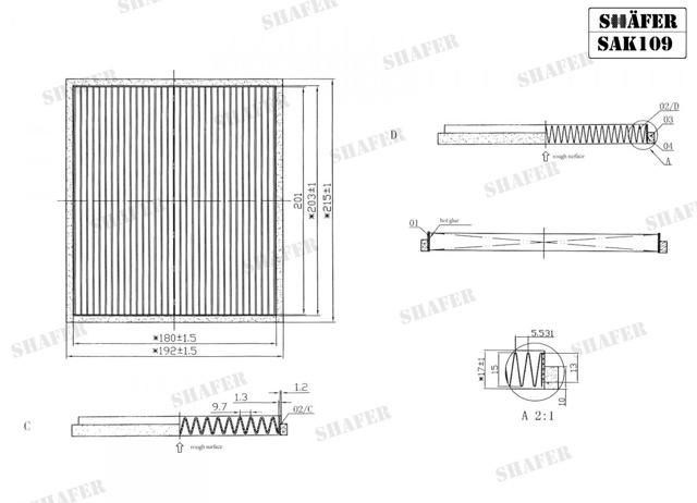 Фільтр повітряний обігрівача SAK109 SHAFER