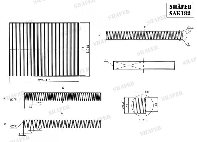 Фільтр салону вугільний SAK182 SHAFER