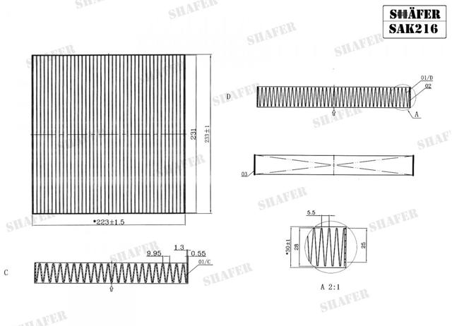 Повітряний фільтр салону SAK216 SHAFER