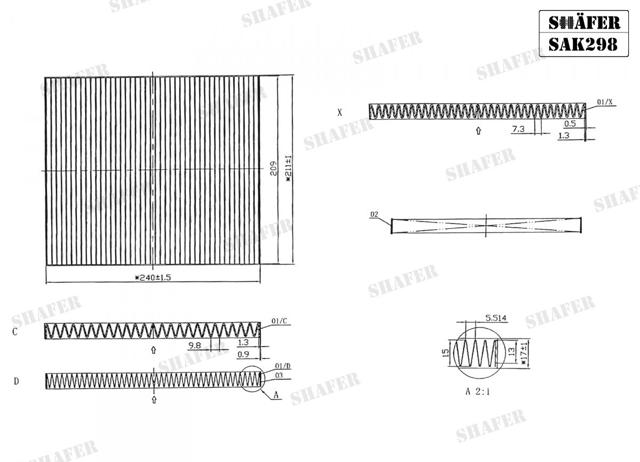 Повітряний фільтр салону SAK298 SHAFER