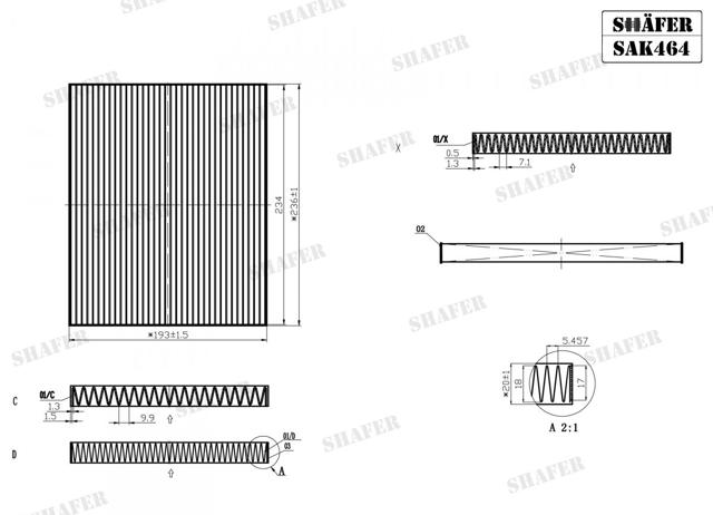 Повітряний фільтр салону SAK464 SHAFER