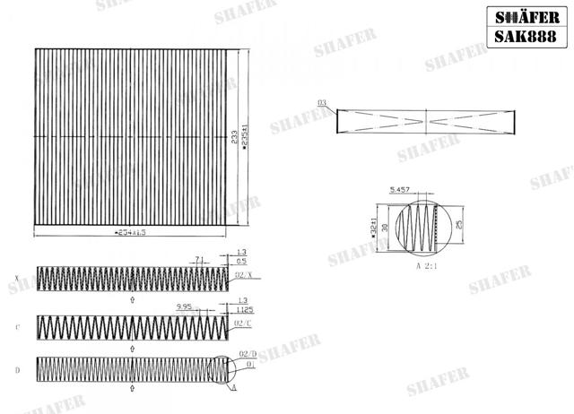 Фільтр повітряний обігрівача SAK888 SHAFER