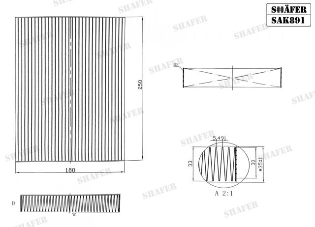 Фільтр повітряний обігрівача SAK891 SHAFER