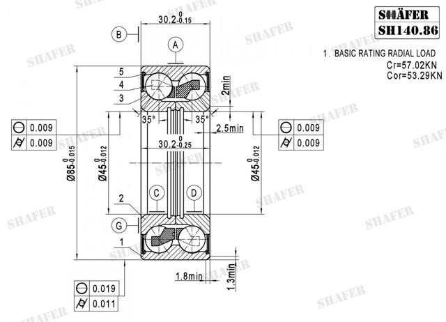 Задній підшипник SH14086 SHAFER