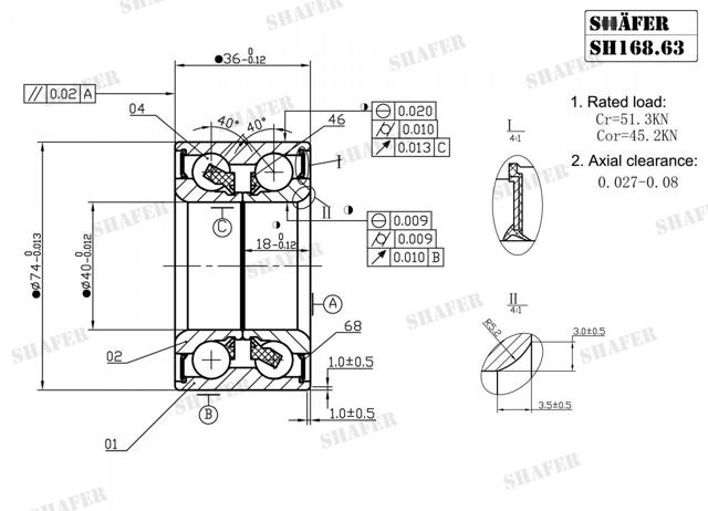 Ступичний підшипник передній SH16863 SHAFER