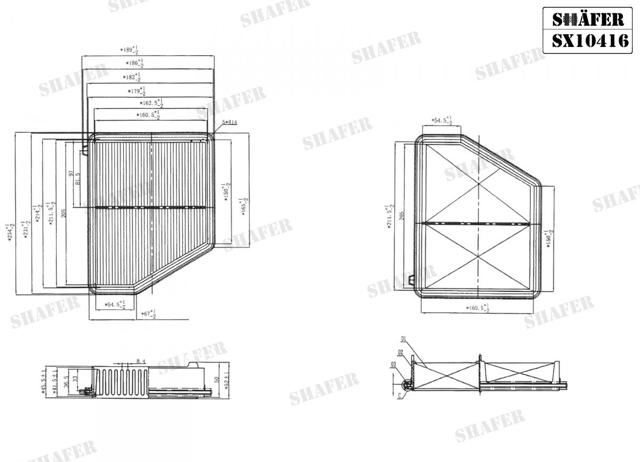 Автомобільний фільтр повітря SX10416 SHAFER