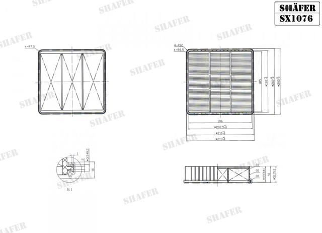 Елемент повітряного фільтра SX1076 SHAFER