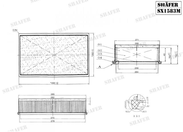 Елемент повітряного фільтра SX1583M SHAFER