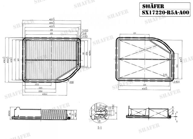 Автомобільний фільтр повітря SX17220R5AA00 SHAFER