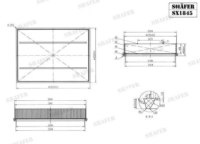Автомобільний фільтр повітря SX1845 SHAFER