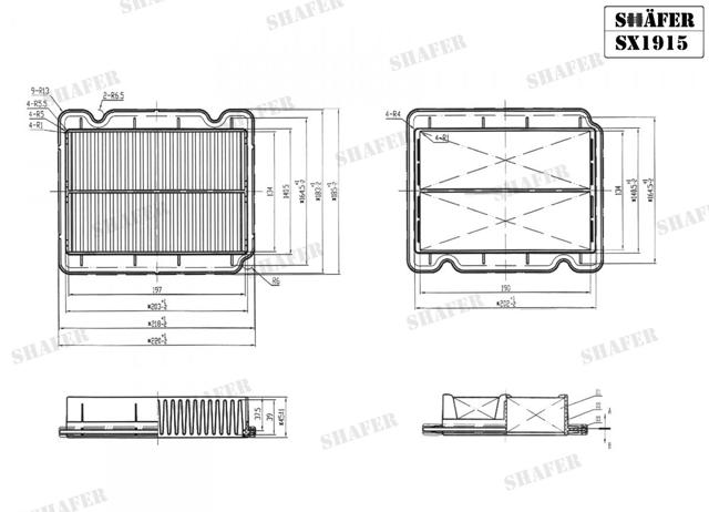 Повітряний фільтр двигуна SX1915 SHAFER