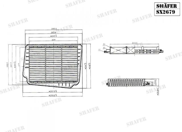 Повітряний фільтр двигуна SX2679 SHAFER