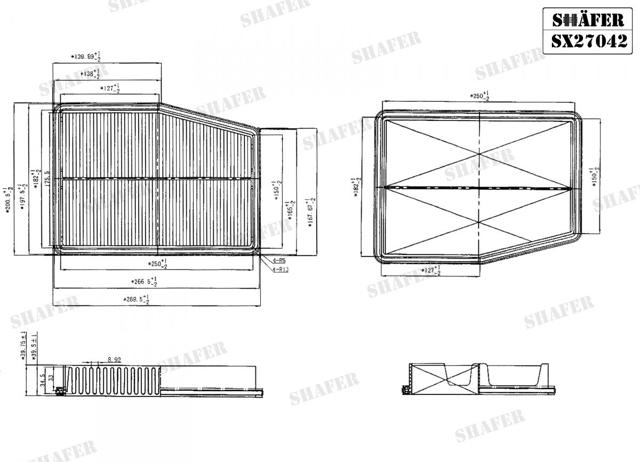 Елемент повітряного фільтра SX27042 SHAFER