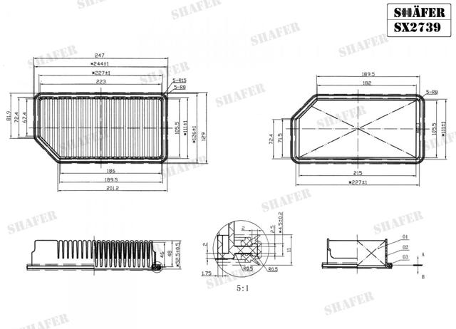 Повітряний фільтр двигуна SX2739 SHAFER