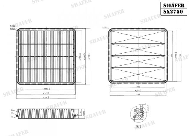 Фільтр повітряний SX2750 SHAFER