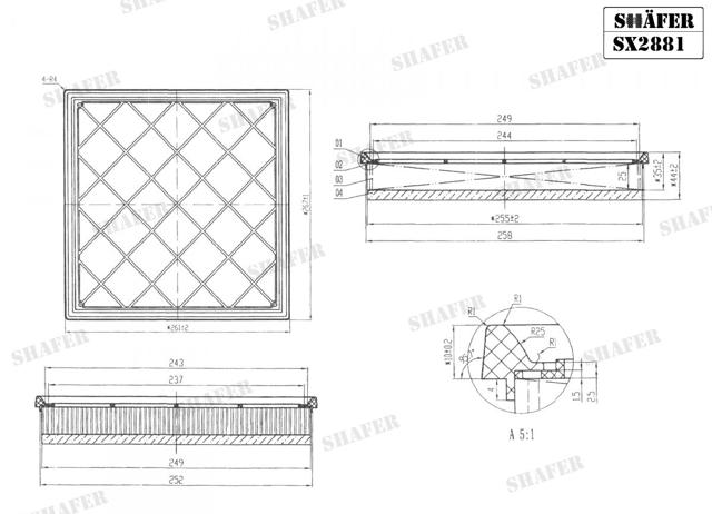 Фільтр повітряний SX2881 SHAFER