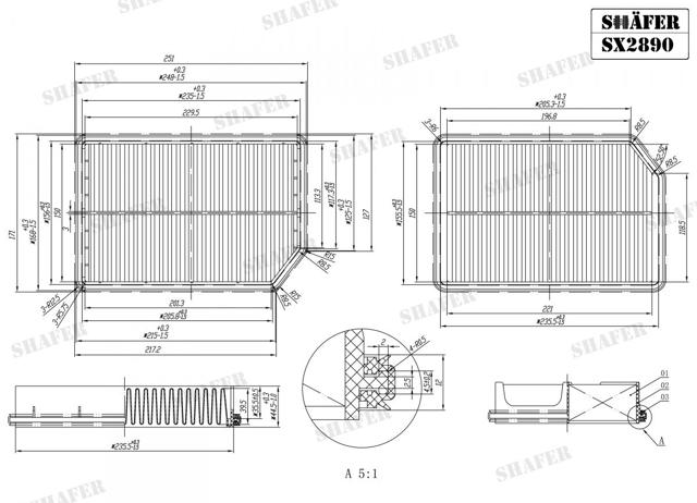 Автомобільний фільтр повітря SX2890 SHAFER