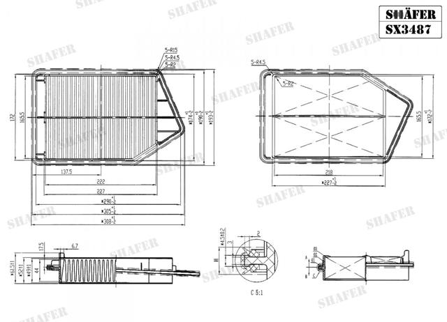 Елемент повітряного фільтра SX3487 SHAFER