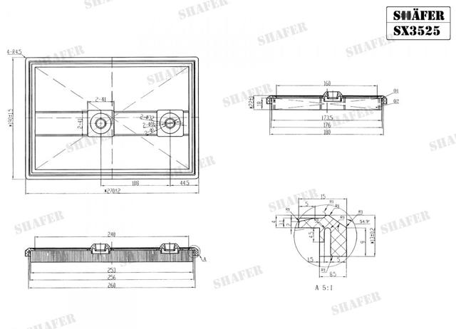 Повітряний фільтр двигуна SX3525 SHAFER